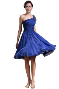 New Style One Shoulder Short Homecoming Dress In Royal Blue