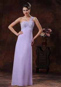 Lilac Peach Springs Arizona Beaded Decorate Shoulder Graduation Dress