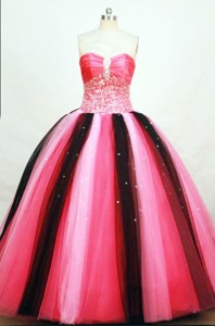 Brand New Ball Gown Strapless Floor-length Tulle Beading Quinceanera Dress