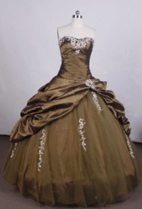 Brand New Ball Gown Strapless Floor-length Brown Beading Quinceanera Dress