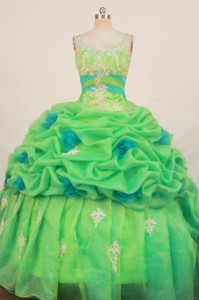 Cute Ball Gown Strap Floor-length Quinceanera Dress Appliques With Beading