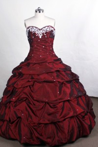 Popular Ball Gown Sweetheart-neck Floor-length Taffeta Quinceanera Dress