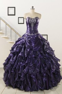Luxurious Ball Gown Purple Quinceanera Dress With Appliques
