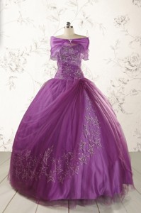 Formal Sweetheart Appliques Purple Quinceanera Dress