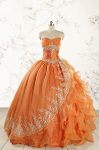 Cheap Appliques Quinceanera Dress In Orange