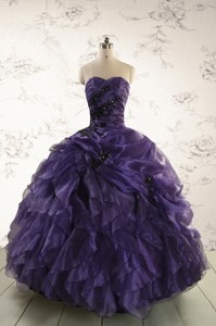 Elegant Sweetheart Appliques Purple Quinceanera Dress