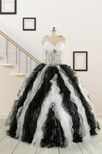 Discount Quinceanera Dress with Zebra and Ruffles 