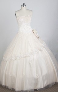 Elegant Ball Gown Sweetheart Floor-length Champagne Quinceanera Dress