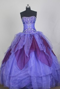 Romantic Ball Gown Strapless Floor-length Quinceanera Dress