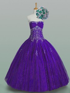 Flirting Strapless Quinceanera Dress With Beading And Appliques