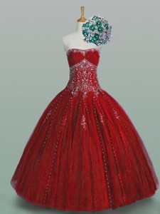 Classical Strapless Sweet 16 Dress With Beading And Appliques