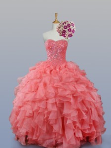 Beading And Ruffles Sweetheart Quinceanera Dress