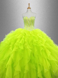 Yellow Green Beautiful Quinceanera Dress With Ruffles