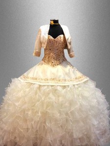Popular Sweetheart Quinceanera Dress With Beading And Ruffles