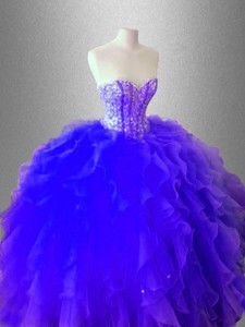 Luxurious Ball Gown Ruffles And Beaed Sweet 16 Dress