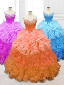 New Style Sweetheart Quinceanera Gowns with Beading and Ruffles 