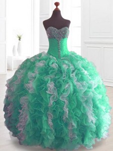 Cheap Ball Gown Sweet 16 Dress With Beading And Ruffles