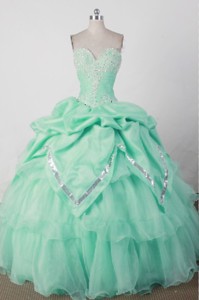 Lovely Ball Gown Sweetheart Floor-length Green Quincenera Dress