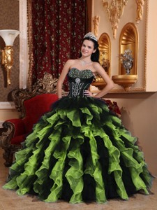 Exclusive Ball Gown Sweetheart Floor-length Organza Beading Quinceanera Dress 