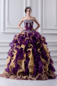 Beautiful Ball Gown Multi Colored Sweetheart Quinceanera Dress With Beading