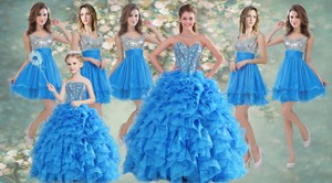 Customized Ball Gown Beaded Sweet 16 Gown And Sequined Short Dama Dress Ruffled Mini Quinceanera D