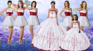 Elegant Wine Red and White Quinceanera Dress and Cute Spaghetti Straps Mini Quinceanera Dress and Ch