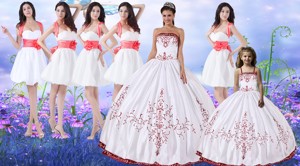 Classical Puffy Skirt Strapless Quinceanera Dress and Popular Embroidered Mini Quinceanera Dress and