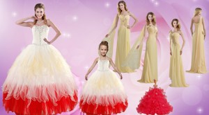 Strapless Beading Multi Color Quinceanera Dress And Beading Long Prom Dress And Multi Color Halter