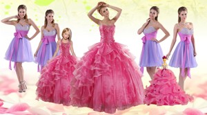 Coral Red Strapless Beading Sweet 16 Dress And Sweetheart Beading Prom Dress And Halter Top Little