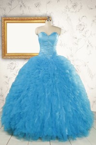 Most Popular Baby Blue Quinceanera Dress With Beading