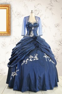 Perfect Sweetheart Navy Blue Quinceanera Dress With Wraps