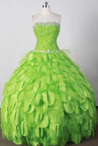 Perfect Ball Gown Strapless Floor-length Spring Green Quinceanera Dress