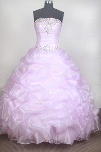 Romantic Ball Gown Strapless Floor-length Baby Pink Quinceanera Dress