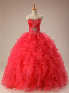 Classical Sweetheart Beaded Quinceanera Dress With Ruffles