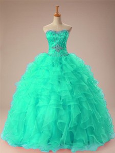 Romantic Sweetheart Beaded Quinceanera Dress With Ruffles