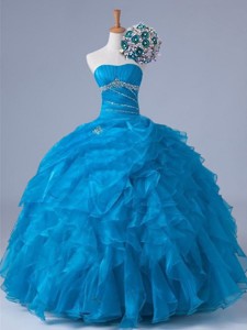Beading And Ruffles Strapless Quinceanera Dress
