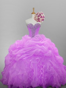 Pretty Sweetheart Quinceanera Dress With Beading And Ruffled Layers