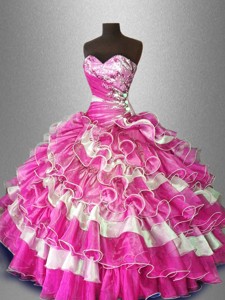 Multi Color Fashionable Quinceanera Dress With Beading