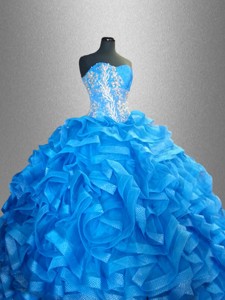 Romantic Sweetheart Quinceanera Dress With Beading And Ruffles