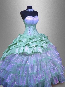 Elegant Ruffled Layers Sweet 16 Dress With Beading