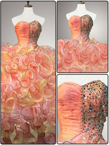 New Arrivals Multi Color Quinceanera Dress With Beading And Ruffles