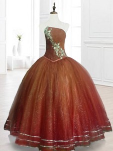 Popular Brown Ball Gown Strapless Quinceanera Dress With Beading