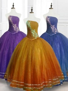 Lovely Ball Gown Strapless Organza Quinceanera Dress With Beading