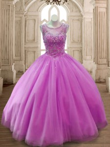 New Arrivals See Through Scoop Beading Quinceanera Dress in Beading