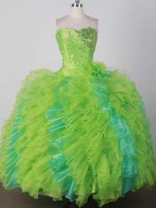 Fashionable Ball Gown Sweetheart Floor-length Green Quincenera Dress