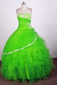 Popular Ball Gown Sweetheart Floor-length Spring Green Quinceanera Dress