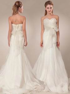 The Brand New Style Mermind Wedding Dress With Bowknot And Ruching