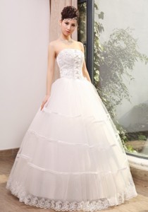 Ansbach Germany Beading And Lace Decorate Bodice Taffeta And Organza Floor-length Weddin