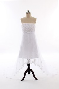 Perfect Beading Short Wedding Dress With Court Train