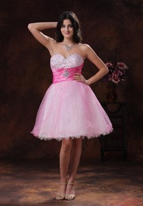 Beadeded Decorate Multi-color Organza Sweetheart Short Prom Dress In Scottsdale Arizona